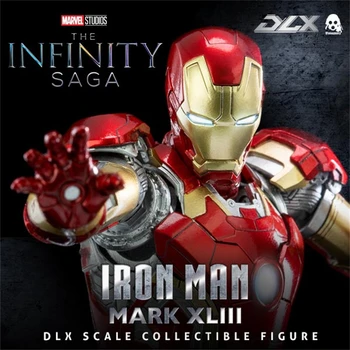 Eredeti 3a Threezero Dlx Iron Man Mark 43 Mk43 Battle Damage The Infinity Saga akciómodell Gyűjthető figura játékok