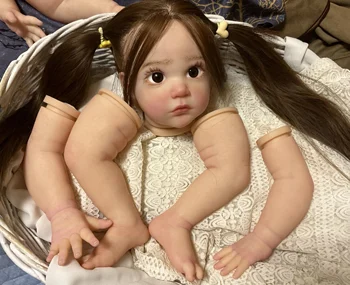 FBBD 24 hüvelykes újjászületett baba Mattia kézzel gyökerező hajjal Lány verzió készítette ShanShan művész festett készlet DIY rész valódi fotók