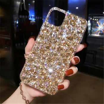 Full Gold Diamond kristály telefontok nőknek, luxus Bling strassz TPU tok, Samsung Galaxy S23, S21, S22 Ultra, ház