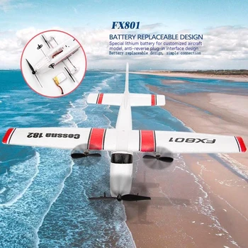 Fx801 Távirányítós repülőgép Cessna 182 merevszárnyú távirányító hab Repülőgép modell RC repülőgép játékok Vitorlázó gyakorlat RTF
