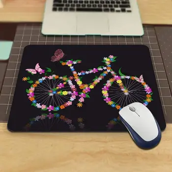 Gaming egérpad Kerékpár virágokkal csúszásmentes gumi egérpad számítógépekhez laptop irodai otthoni 9,5 hüvelyk x 7,9 hüvelyk