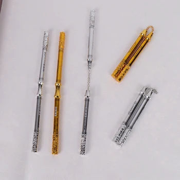 Golden Hoop Stick Nunchaku Pen Neutral Pen Writing Signature Pen Black Ink Creative Stress Reliever Toy