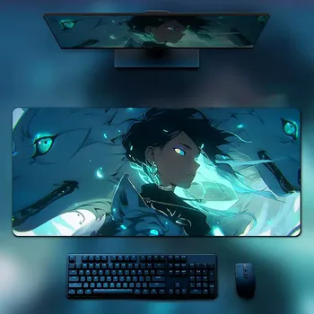 Green Kawaii Gaming Anime egérszőnyegek Számítógépes játékos kiegészítők Pad az asztalon Big Art egérpad Laptop egér szőnyegszőnyegek
