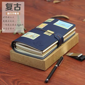 Journal A6 Retro Utazási jegyzetfüzet Koreai kötés Kreatív napirend Jegyzet Pad PU Bőr borító tervező Megjegyzés Könyvkötő kötél A