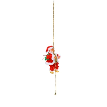Karácsonyi díszek ajándék elektromos mászólétra Mikulás dísz zenével Boldog karácsonyfa függő dekoráció G5AB