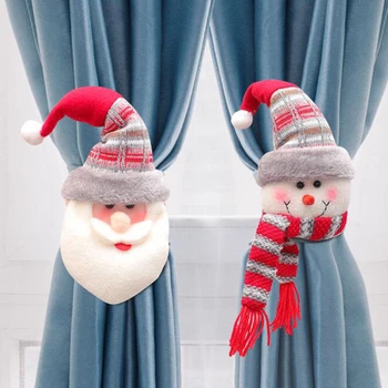Karácsonyi függönytartó csat Függönykapocs kapocs nyakkendő Mikulás hóember jávorszarvas függöny nyakkendő hátlap Dekoratív kiegészítők Újév