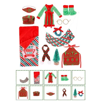 Karácsonyi manó ruhák kiegészítők Mikulás ruházati készlet Karácsonyi manó hálózsák fürdőköpeny kötény és szakács Ha