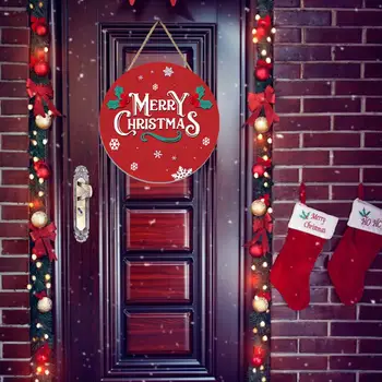 Karácsonyi medál Vendéglátás Ajtó Charm Ünnepi karácsonyi ajtó Függő jel Élénk karácsonyi elem Fa táblák Parasztház