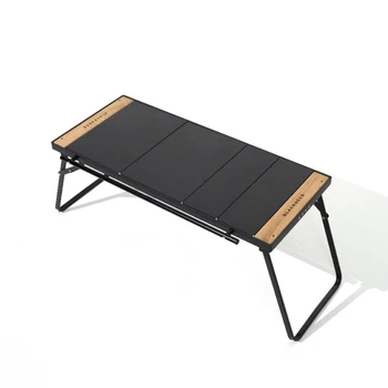Kemping Összecsukható alumínium IGT asztal Multifunkcionális hordozható grill Fa asztal Kültéri piknik Grillezési Kemping Horgászat