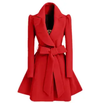 koreai női gyapjú széldzseki kabátkabát kabátok Red XL őszi és téli hosszú széldzseki kabát divatkabát