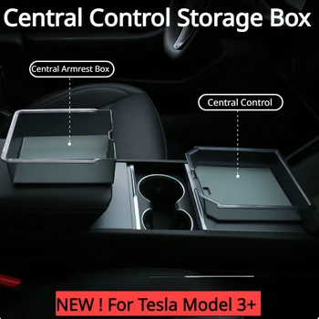 Központi vezérlő tárolódoboz a Tesla Model 3+ számára Jégkristály központi kartámasz doboz tároló doboz szilikon pad 2024 Új modell3 Highland