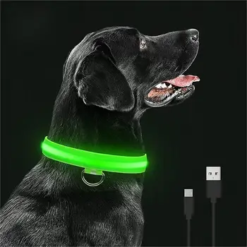 LED izzó kutya nyakörvek újratölthető állítható vízálló világító nyakörv kutya éjszakai fény nyakörv kisállat kutya biztonsági nyaklánc