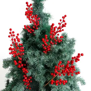 Mesterséges bogyók dekoráció Valósághű habbogyók Ágak az ünnepi lakberendezéshez Karácsonyi fa vázák Újrafelhasználható mesterséges ünnep