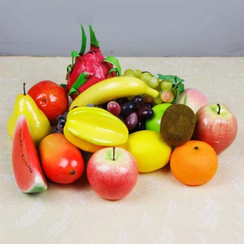 Mesterséges gyümölcs műanyag dekoratív hamis gyümölcs konyhaasztalhoz Lakberendezés kiegészítők Fotózás kellékek