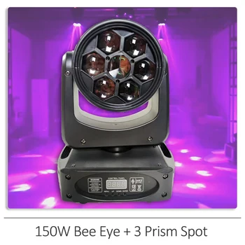 Mini 150W LED Bee Eye + 3 Prism Spot mozgó fejlámpa Dj Dmx színpadi fényeffektus világítás Disco Dj Bar