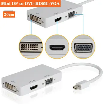 Mini DP-HDMI kompatibilis + VGA + DVI adapter átalakító Macbook Air Connection projektor DVI univerzális interfész Lightning felület