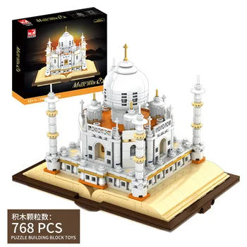 MJ 13012 Taj Mahal modell Magic Book Street View sorozat Asztali dekoráció Gyermek DIY kis részecske játékok Építőelemek 768Pcs