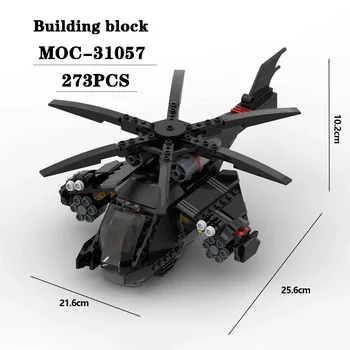 MOC-31057 blokk hűvös fekete repülőgép toldó blokk modell 273PCS felnőtt és gyermek puzzle oktatás születésnapi karácsonyi játék ajándék