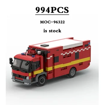 MOC Speed Champion MOC-96322 tűzoltóság LFB-parancsnoki játék építőelem modell 994PCS teherautó modell születésnapi ajándék karácsonyi ajándék