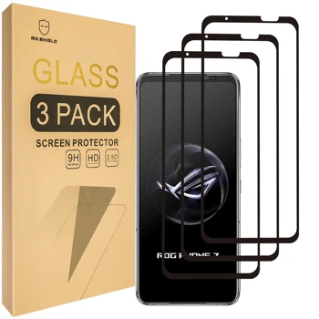 Mr.Shield [3 darabos] képernyővédő fólia Asus Rog Phone 7 / Rog Phone 7 Ultimate készülékhez [Teljes borító] [Edzett üveg] [9H keménység]