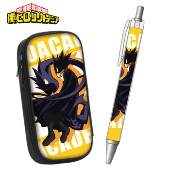 My Hero Academia Anime Gel Pen Tokoyami Black Crows Írószer készlet 21cm Ceruza tokok Vászon kozmetikai táskák Caneta iskolai kellékek
