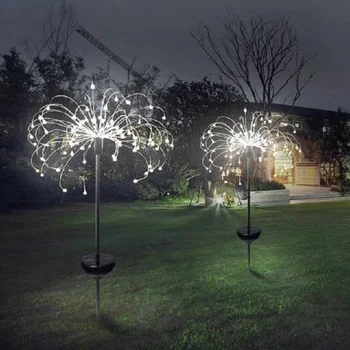 Napelemes tűzijáték/pitypang lámpák Kültéri vízálló DIY füzér lámpa LED tündérfények kerti gyephez Táj ünnepi fények