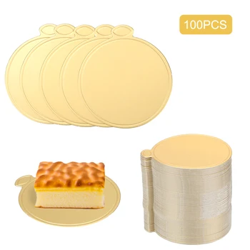 NICEYARD kerek torta desszerttálca 100db/csomag arany torta karton tészta dekoratív készlet papír alátétek desszert kijelzők tálca