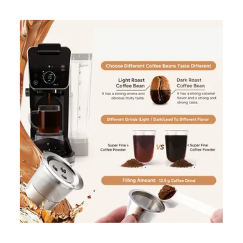 Ninja CFP201 CFP301 kávéfőzőhöz háromlyukú K csésze keringető rozsdamentes acél kávékapszula szűrő, 3db