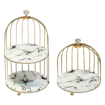 Nordic Style Iron Art Bird Cage Rúzs parfüm Kozmetikai tároló Asztaltartó
