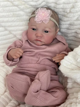 NPK 19inch újjászületett baba már festett kész Levi Awake újszülött baba méret 3D bőr látható vénák gyűjthető művészeti baba