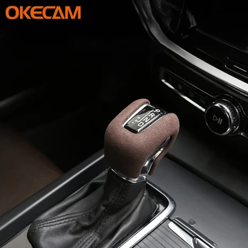 OKECAM Car ABS szénszálas mintázatú fogantyú sebességváltó gomb kar Stick fej dekorfedél Volvo XC60 XC90 S90 V90 S60 V60