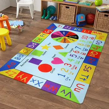 Oktatási ABC gyermek szőnyeg játszószoba számokhoz Grafikus tanulási terület szőnyeg Gyermek játszószőnyeg csúszásmentes baba szőnyeg hálószobába