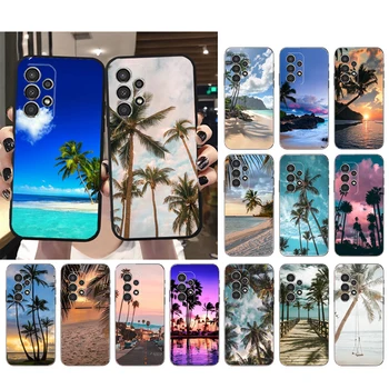 Palm Tree Summer Beach Sea Phone tok Samsung Galaxy A21S A52S A04S A33 A23 A13 A14 A32 A52 A53 A54 A51 A71 M51