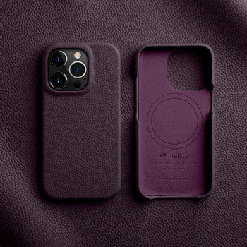 Prémium valódi bőr MagSafe tok iPhone 15-höz 14 Pro Max Plus mágneses luxus divatüzlet Természetes marhabőr telefontok