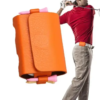 PU Bőr golflabda tároló golftasak táska Hordozható golf deréktartó táska Mini golflabda konténer Derék tároló golftáska