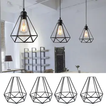 Retro fém lámpabúra geometriai forma Rozsdaálló Egyszerű telepítés Ipari fénytakaró lámpavédő dekoráció