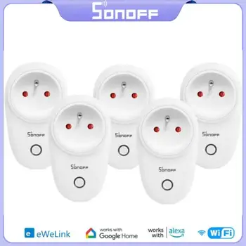 SONOFF 1-4DB S26R2 WiFi intelligens csatlakozó vezeték nélküli intelligens aljzatkapcsoló időzítés intelligens hang távirányító az eWeLink Google Alexa segítségével