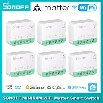 SONOFF MINIR4M WiFi intelligens kapcsoló Intelligens otthoni kapcsoló Levehető relé anyag kompatibilis Munka az eWeLink Alexa Google Asszisztenssel