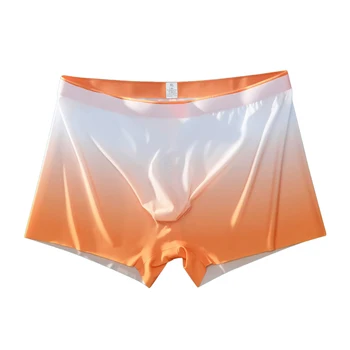 Szexi férfiak Trunks Gradient Ice Silk Sheer Underwear Undergants Breathable Ultrathin Boxer Briefs U domború tasak Knickers Slip Homm