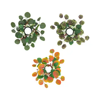 szimulált eukaliptusz levél gyertyagyűrű dekoráció kézműves gyertyafüzér ünnepekre Húsvéti finom kiegészítő Sokoldalú