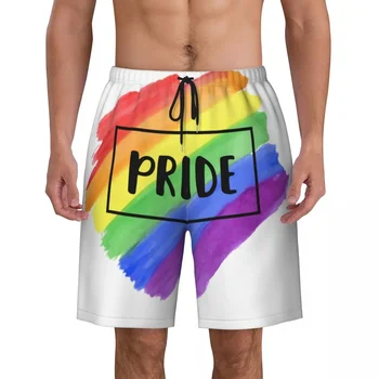 Szivárvány LMBT büszkeség Férfi úszónadrág Strandruházat Gyors száraz stranddeszka Rövidnadrág Meleg leszbikus úszónadrág