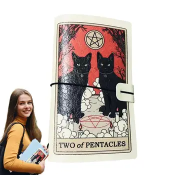 Traveler Journal tervezők Iskolai kellékek Hordozható műbőr Journal Sketchbook A5 hordozható notebook sötét színű macska minta
