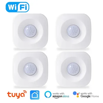 Tuya WiFi Smart Body PIR érzékelő vezeték nélküli intelligens mozgásátalakító Smart Life otthoni biztonsági átjáró Dolgozzon az Alexa Google Home-mal