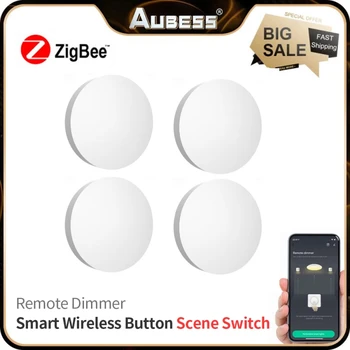 Tuya ZigBee intelligens gomb jelenetkapcsoló Több jelenetes összeköttetés Smart Switch akkumulátoros munka Smart Life Zigbee eszközökkel