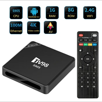 TV98 TV doboz 1G + 8G Set Top Box S9054K Android 12 Smart TV Box RJ45 10M 100M TV98 médialejátszó