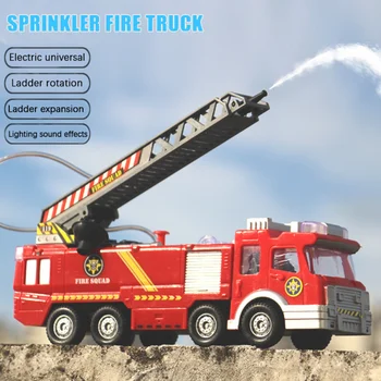 Tűzoltóautó modell Gyerek játék spray Víz Tűzoltóautó mérnök Jármű zenével és fénnyel Szimulált gyűjtemény Autó Gyermek ajándék