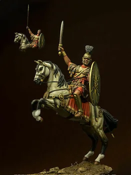 Unassambled 1/24 75MM ősi katona (LÓVAL) Gyanta figura miniatűr modell készletek festetlen
