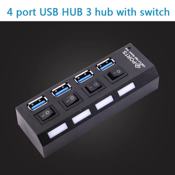 USB 3.0 hub 5 Gbps nagy sebességű multi USB Splitter 3 Hab Hálózati adapter használata 4 portos többszörös bővítő hub