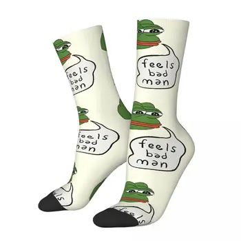 Vicces őrült zokni férfiaknak rossz érzés Hip Hop Harajuku Pepe A béka boldog minőségi minta nyomtatott fiúk legénysége zokni újdonság ajándék
