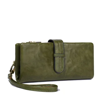 Vintage női pénztárca hordozható hosszú pénztárca Egyszerű divat nagy kapacitású tengelykapcsoló pénztárca táska